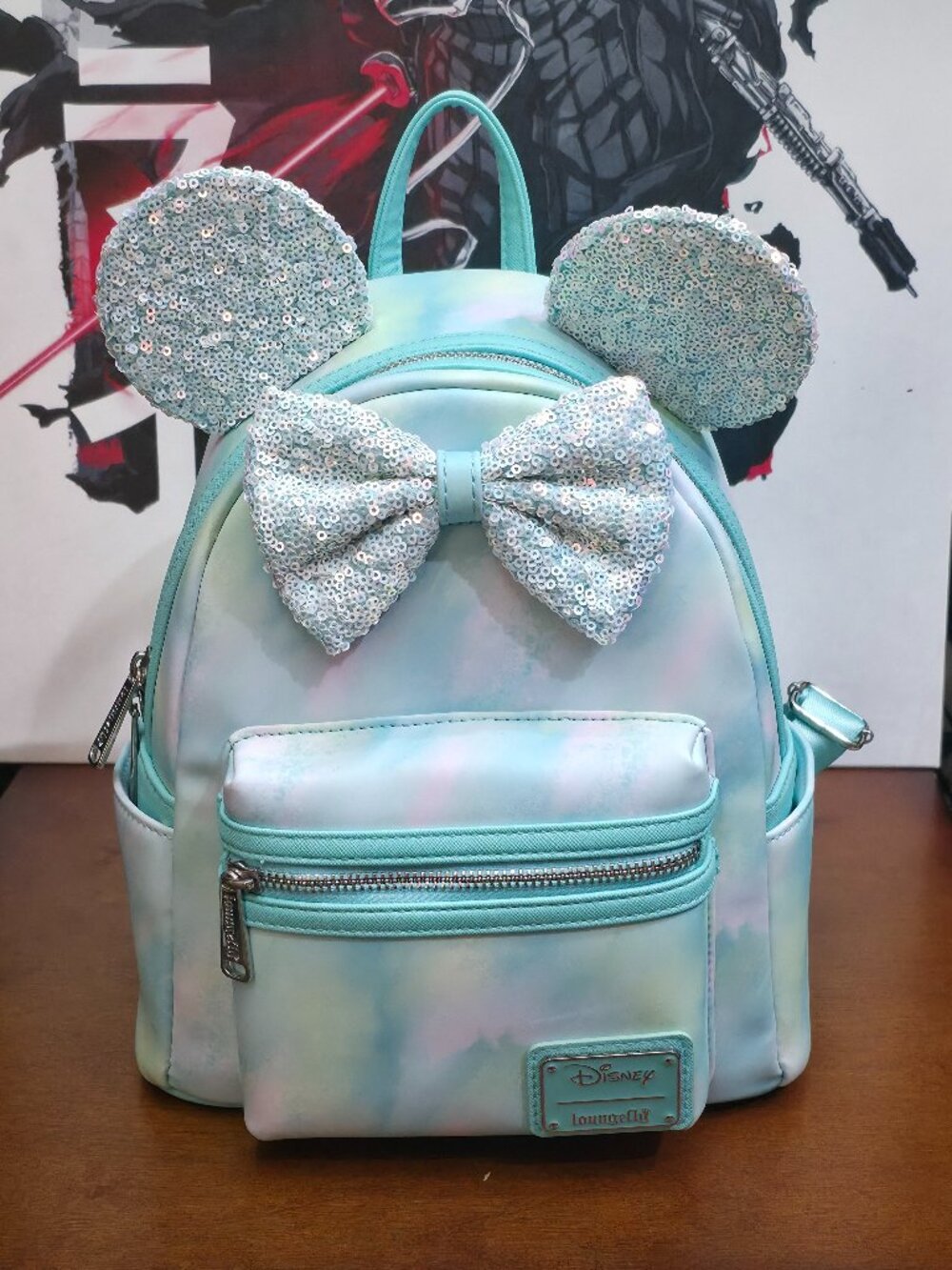 Loungefly Disney Minnie Mouse Iridescent Sequin Ears Mini Backpack
